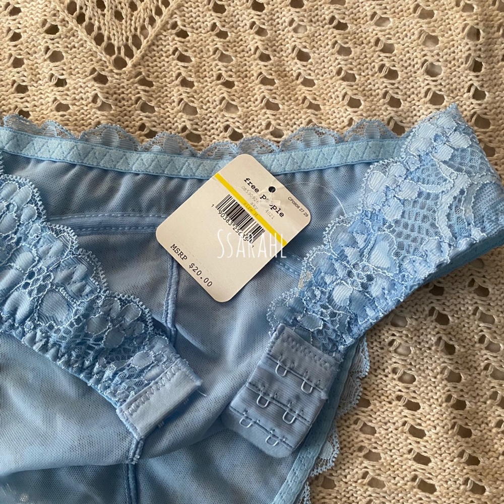 Free People Lace Halter Bralette in Sky - Picture 3 of 4
